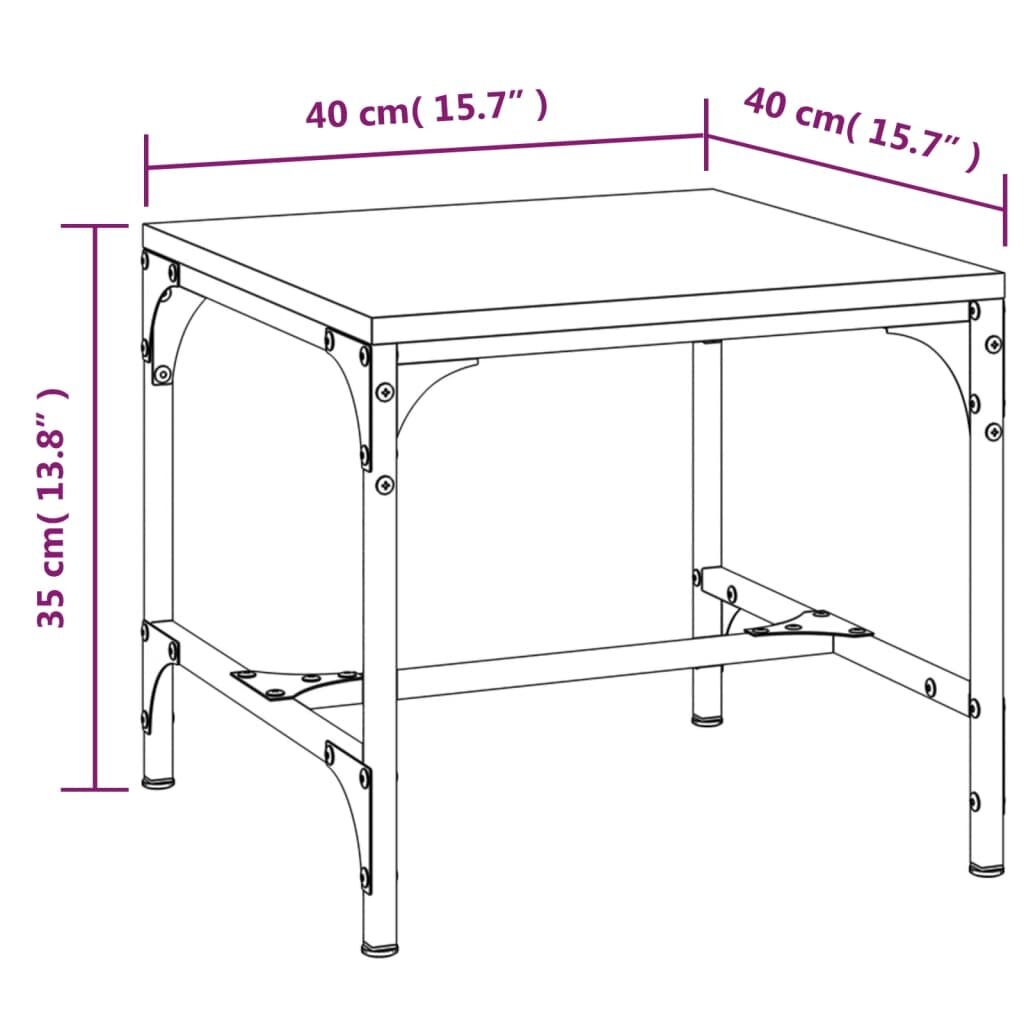 vidaXL Šoniniai staliukai, 2vnt., ąžuolo, 40x40x35cm, apdirbta mediena kaina ir informacija | Kavos staliukai | pigu.lt