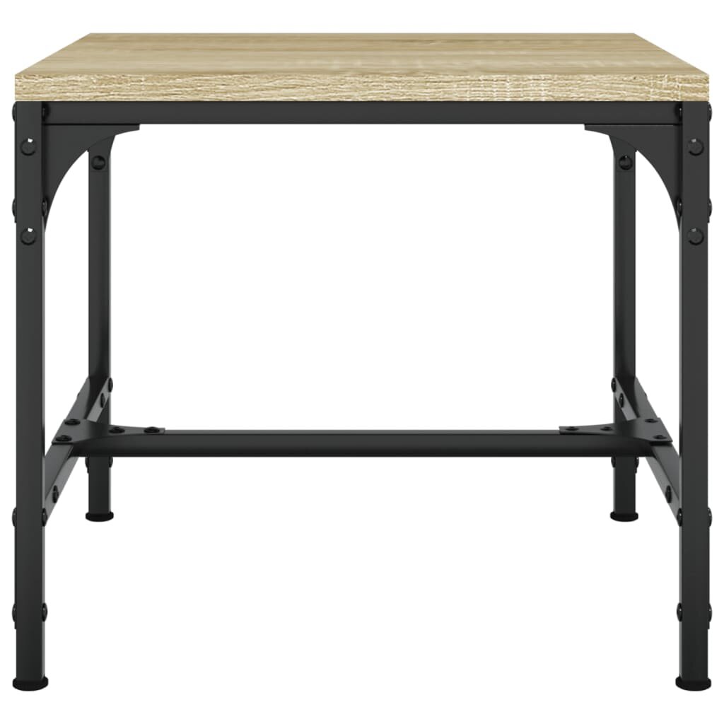 vidaXL Šoniniai staliukai, 2vnt., ąžuolo, 40x40x35cm, apdirbta mediena kaina ir informacija | Kavos staliukai | pigu.lt