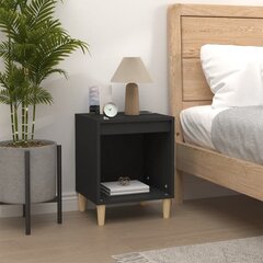 Naktinės spintelės vidaXL, Apdirbta mediena, 2vnt., 40x35x50cm, juoda kaina ir informacija | Spintelės prie lovos | pigu.lt