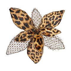 Декоративный цветок Леопардовый 24 cm Рождество Коричневый цена и информация | Рождественские украшения | pigu.lt