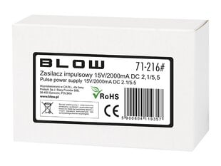 Blow 71-216# Switching power supply 15v|2000ma 2.1|5.5 цена и информация | Источник питания | pigu.lt