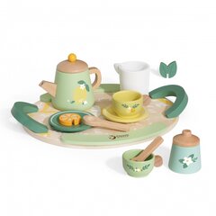 Деревянный чайный набор, зеленый, CLASSIC WORLD цена и информация | Игрушки для девочек | pigu.lt
