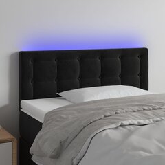 Galvūgalis su led, juodas, 80x5x78/88cm цена и информация | Кровати | pigu.lt