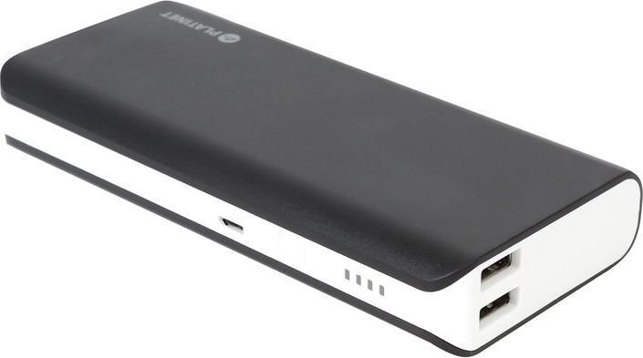 Nešiojama išorinė baterija Platinet 10000mAh, skirta įrenginiams 2 x USB, juodos spalvos kaina ir informacija | Atsarginiai maitinimo šaltiniai (power bank) | pigu.lt