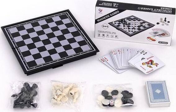 Stalo žaidimų rinkinys Šachmatai/šaškės/kortos Adar цена и информация | Stalo žaidimai, galvosūkiai | pigu.lt