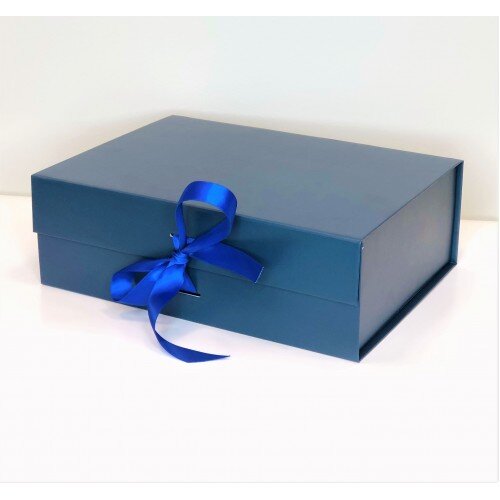 Magnetinė dovanų dėžutė su kaspinu (mėlyna M 28 x 21 x 9 cm) kaina ir informacija | Dovanų pakavimo priemonės | pigu.lt