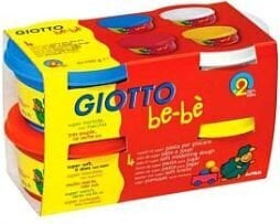 Пластилин Fila Giotto be-be 4х100г, цвет - желтый, синий, красный, белый цена и информация | Принадлежности для рисования, лепки | pigu.lt