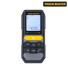 Lazerinis atstumų matuoklis su 2 baterijomis Uk Brand Tough Master TM-LDM40, 40 m kaina ir informacija | Drėgmės, temperatūros, pH, ORP matuokliai | pigu.lt