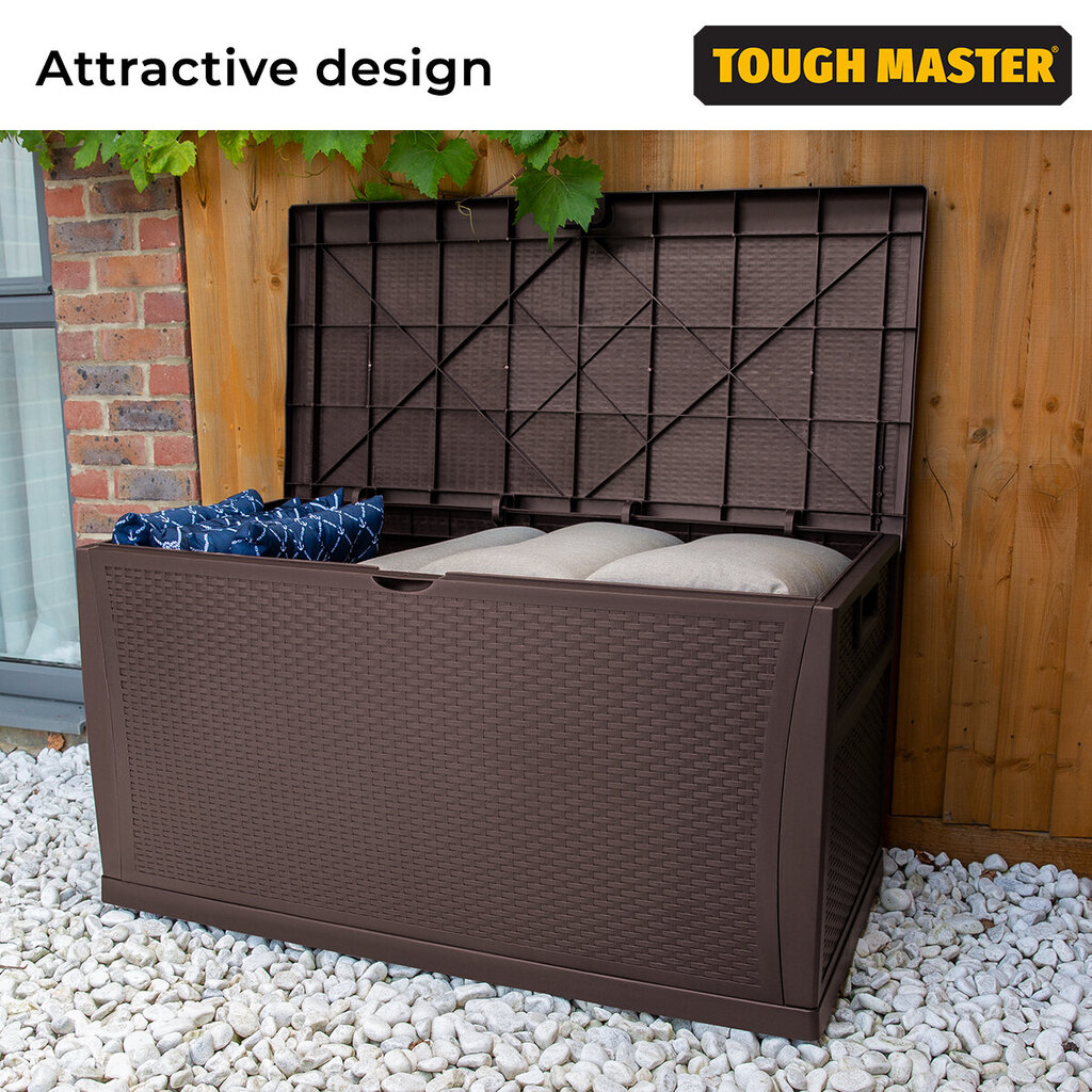 Sodo daiktadėžė Tough Master TM-SBR46, 460L, 120x61x63 cm kaina ir informacija | Komposto dėžės, lauko konteineriai | pigu.lt