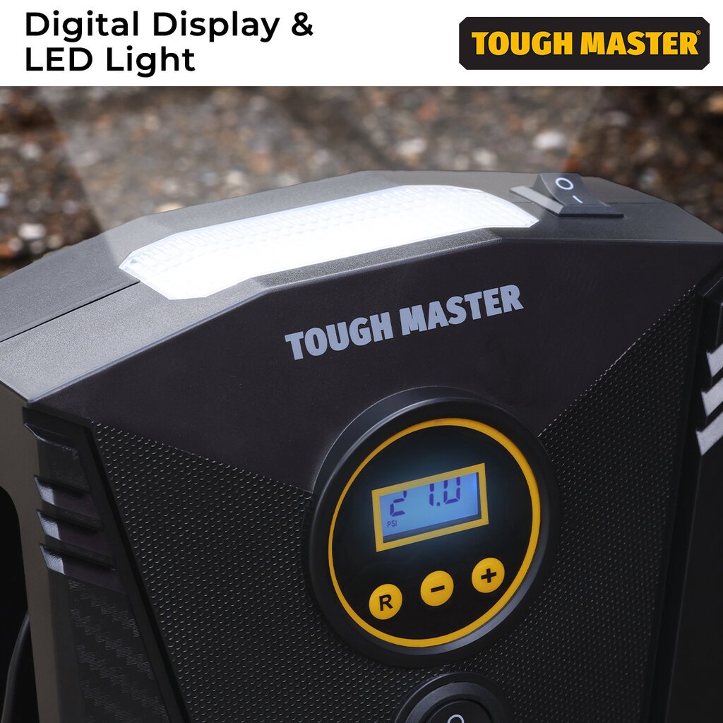 Automobilinis oro kompresorius, 110W, 150 PSI, UK BRAND, TOUGH MASTER® TM-TC110D kaina ir informacija | Kompresoriai | pigu.lt