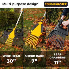 Grėblys 3in1 (77cm) , UK BRAND, TOUGH MASTER® TM-GLR31 kaina ir informacija | Sodo įrankiai | pigu.lt