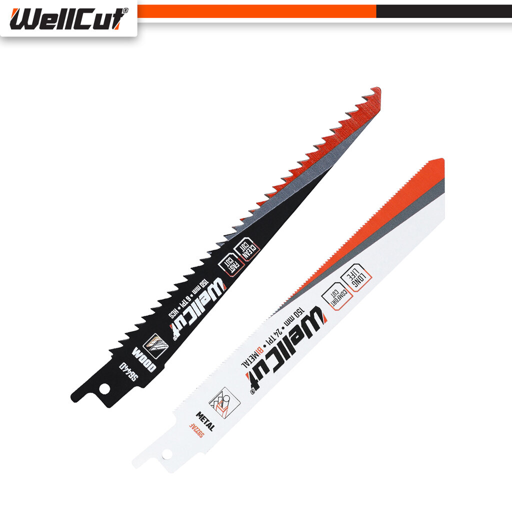 Tiesinio pjūklo geležtės WellCut® WC-RB5 kaina ir informacija | Mechaniniai įrankiai | pigu.lt