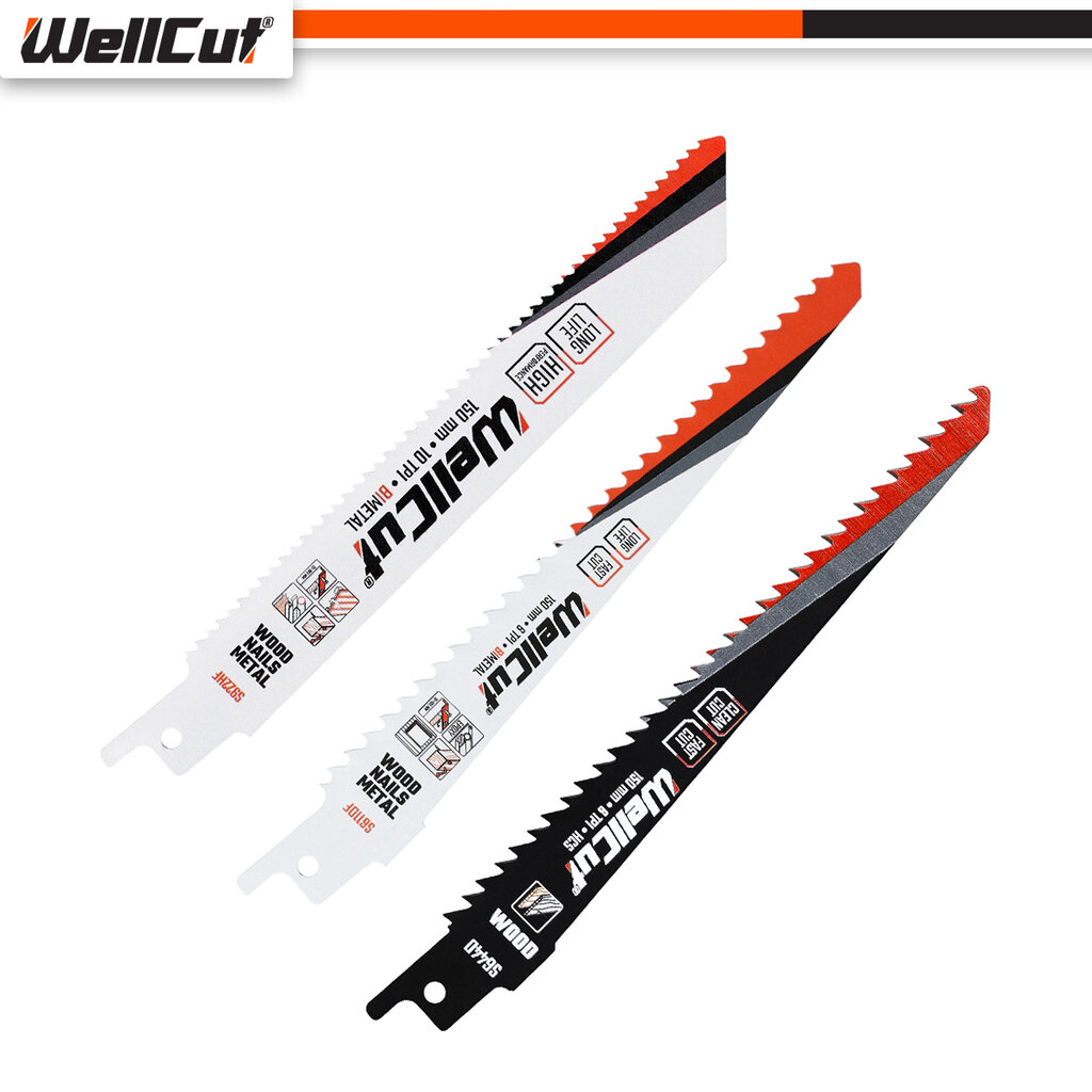 Tiesinio pjūklo geležtės WellCut® WC-RB5 kaina ir informacija | Mechaniniai įrankiai | pigu.lt