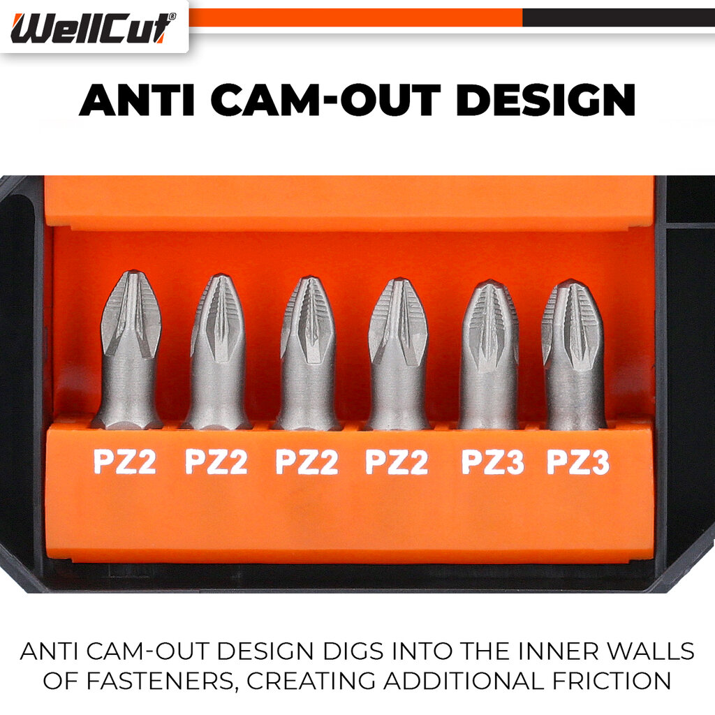 Atsuktuvų rinkinys 42 vnt. UK BRAND, WellCut® WC-SDB42U kaina ir informacija | Mechaniniai įrankiai | pigu.lt