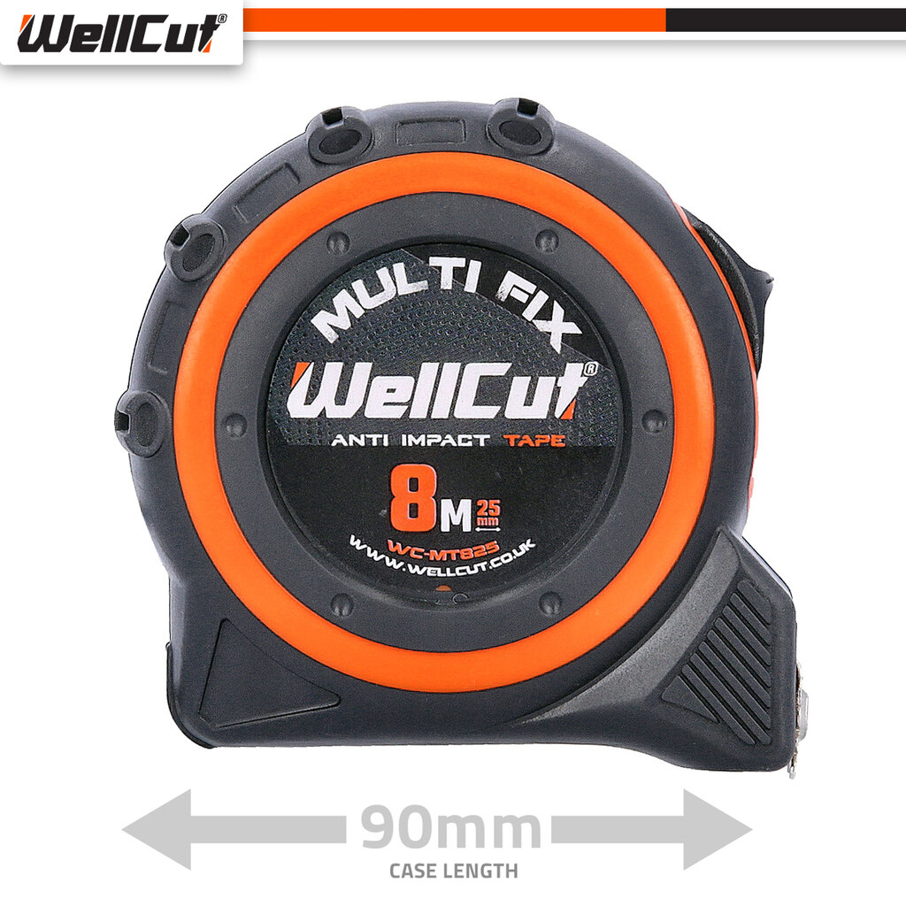 Ruletė Magnetic WellCut WC-MT825 kaina ir informacija | Mechaniniai įrankiai | pigu.lt