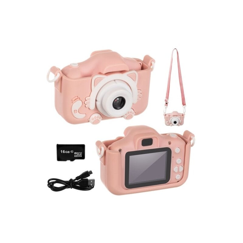 Vaikiškas rožinis fotoaparatas kaina ir informacija | Skaitmeniniai fotoaparatai | pigu.lt