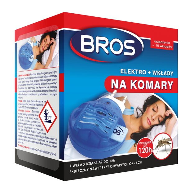 BROS Elektrinis fumigatorius + 10 plokštelių nuo uodų kaina | pigu.lt