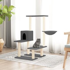 Draskyklė katėms su stovais iš sizalio vidaXL, 94,5cm, pilka цена и информация | Когтеточки | pigu.lt