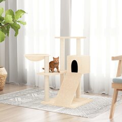 Draskyklė katėms su stovais iš sizalio vidaXL, kreminės spalvos, 82 cm kaina ir informacija | Draskyklės | pigu.lt