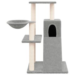 Draskyklė katėms su stovais iš sizalio vidaXL, šviesiai pilka, 82 cm цена и информация | Когтеточки | pigu.lt