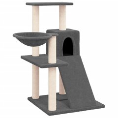 Draskyklė katėms su stovais iš sizalio vidaXL, 82cm, pilka цена и информация | Когтеточки | pigu.lt