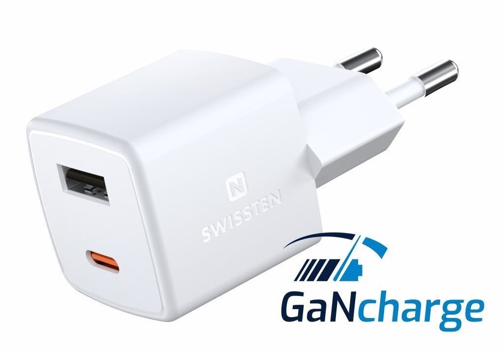 Swissten GaN Mini Travel, USB-C, 3A цена и информация | Krovikliai telefonams | pigu.lt