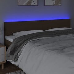 Galvūgalis su LED vidaXL, Audinys, 180x5x78/88cm, tamsiai ruda kaina ir informacija | Lovos | pigu.lt