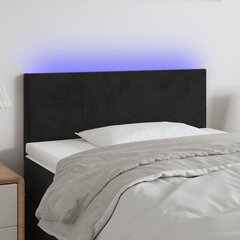 Galvūgalis su led, juodas, 100x5x78/88cm цена и информация | Кровати | pigu.lt