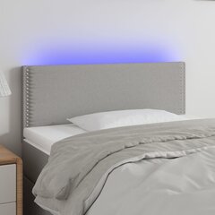 Galvūgalis su led, šviesiai pilkas, 90x5x78/88cm kaina ir informacija | Lovos | pigu.lt