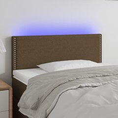 Galvūgalis su LED, Audinys, 90x5x78/88cm, tamsiai ruda kaina ir informacija | Lovos | pigu.lt