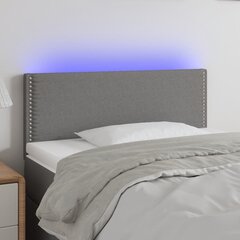 Galvūgalis su LED, Audinys, 100x5x78/88cm, tamsiai pilka цена и информация | Кровати | pigu.lt