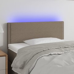 Galvūgalis su LED, Audinys, 100x5x78/88cm, taupe spalva kaina ir informacija | Lovos | pigu.lt