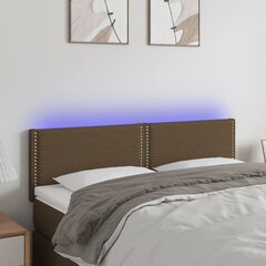 Galvūgalis su led, tamsiai rudas, 144x5x78/88cm цена и информация | Кровати | pigu.lt