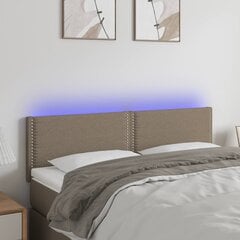Galvūgalis su LED, Audinys, 144x5x78/88cm, taupe spalva цена и информация | Кровати | pigu.lt