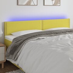 Galvūgalis su LED, Audinys, 160x5x78/88cm, žalia цена и информация | Кровати | pigu.lt