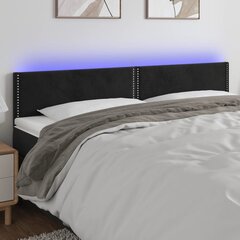 Galvūgalis su led, juodas, 180x5x78/88cm kaina ir informacija | Lovos | pigu.lt