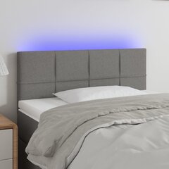 Galvūgalis su LED, Audinys, 100x5x78/88cm, tamsiai pilka цена и информация | Кровати | pigu.lt