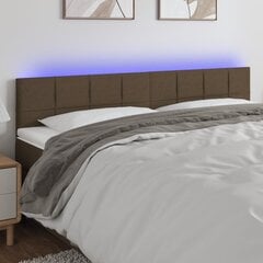 Galvūgalis su LED, Audinys, 160x5x78/88cm, taupe spalva kaina ir informacija | Lovos | pigu.lt