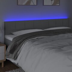 Galvūgalis su LED vidaXL, Audinys, 180x5x78/88cm, šviesiai pilka kaina ir informacija | Lovos | pigu.lt