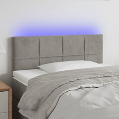 Galvūgalis su led, šviesiai pilkas, 90x5x78/88cm цена и информация | Кровати | pigu.lt