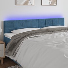 Galvūgalis su led, tamsiai mėlynas, 180x5x78/88cm цена и информация | Кровати | pigu.lt