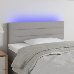 Galvūgalis su led, šviesiai pilkas, 90x5x78/88cm kaina ir informacija | Lovos | pigu.lt