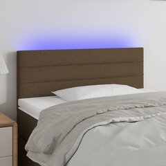 Galvūgalis su LED, Audinys, 90x5x78/88cm, tamsiai ruda kaina ir informacija | Lovos | pigu.lt