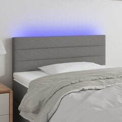 Galvūgalis su LED, Audinys, 100x5x78/88cm, tamsiai pilka kaina ir informacija | Lovos | pigu.lt