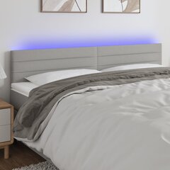 Galvūgalis su led, šviesiai pilkas, 160x5x78/88cm kaina ir informacija | Lovos | pigu.lt