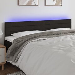 Galvūgalis su led, juodas, 160x5x78/88cm kaina ir informacija | Lovos | pigu.lt