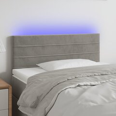 Galvūgalis su led, šviesiai pilkas, 90x5x78/88cm цена и информация | Кровати | pigu.lt