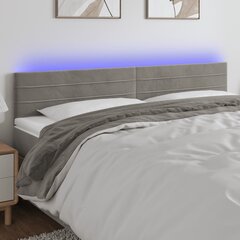 Galvūgalis su led, šviesiai pilkas, 160x5x78/88cm kaina ir informacija | Lovos | pigu.lt