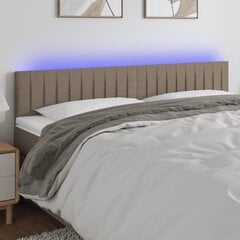 Galvūgalis su LED, Audinys, 160x5x78/88cm, taupe spalva цена и информация | Кровати | pigu.lt