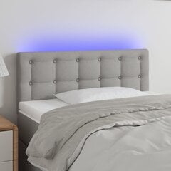 Galvūgalis su led, šviesiai pilkas, 90x5x78/88cm цена и информация | Кровати | pigu.lt